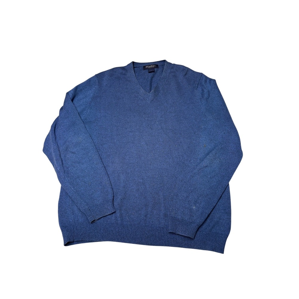 VTG Brooks Brothers Mens Pima Cotton V-Neck Sweater Blue Heather Size M 12304